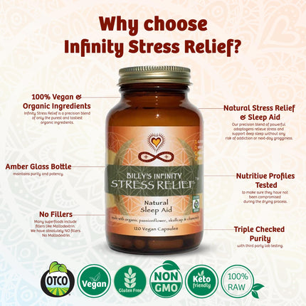 Infinity Stress Relief | Adaptogen Mood Support (120 Caps) – Organic & Vegan