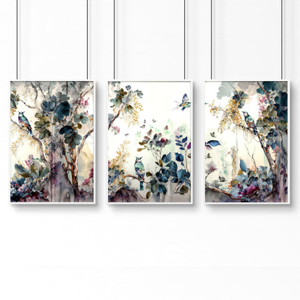 Bathroom prints in uk | set of 3 Chinoiserie wall prints