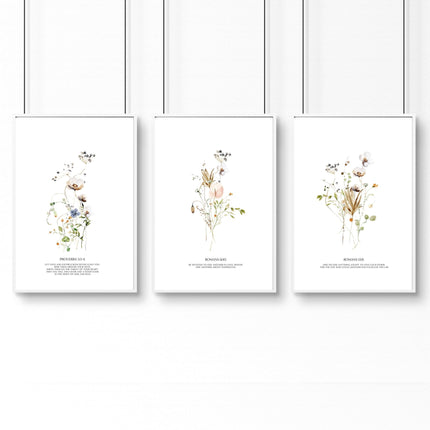 Christian art for bedroom | set of 3 wall art prints