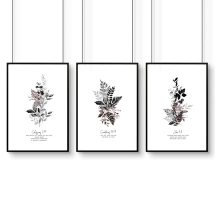 3 Piece Christian Wall Art – Set of 3 Framed Prints