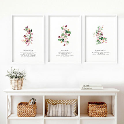 Large art for living room | set of 3 Christian wall art prints