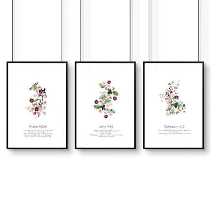 Large art for living room | set of 3 Christian wall art prints