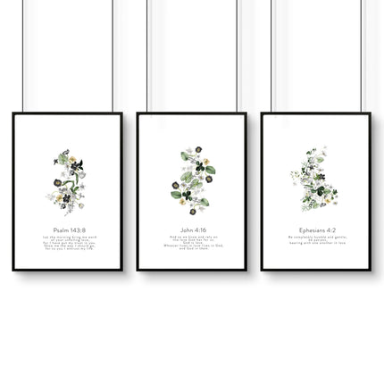 Christian Prints – Set of 3 Living Room Wall Art