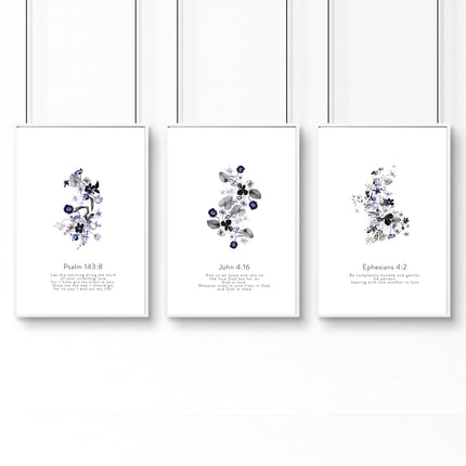 Christian wall art in uk for bedroom | set of 3 wall art prints