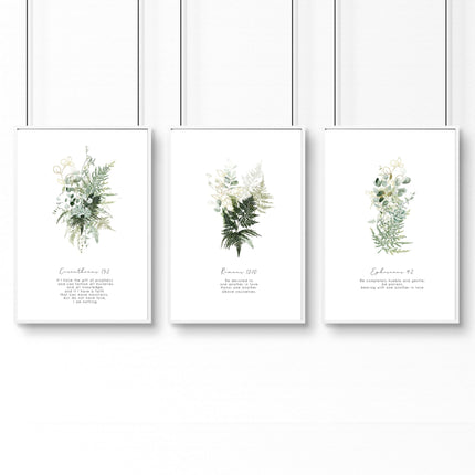 Christianity Bible wall art for bedroom | set of 3 wall art prints