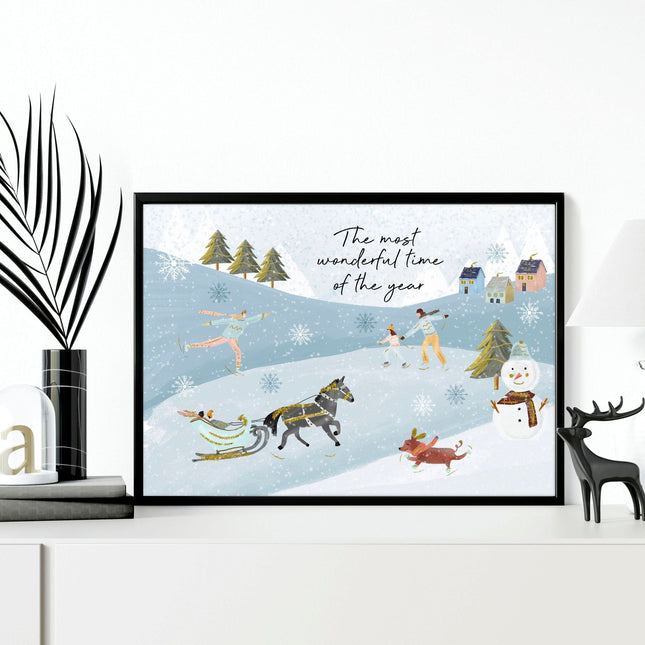 Scandi Christmas decor wall art print