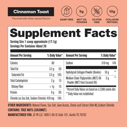 Perfect Keto Collagen Peptides with MCT Oil - Grass-Fed, Keto Coffee Creamer