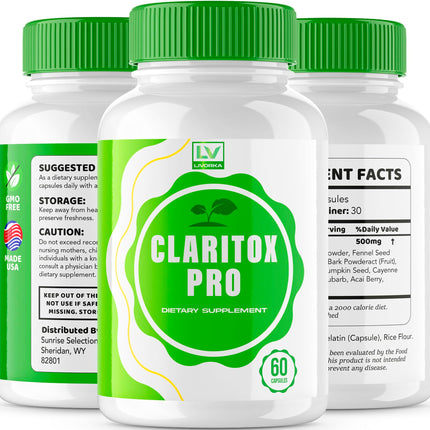(3 Pack) Claritox Pro – Advanced Pill Formula Capsule Support (180 Capsules, 3 Months)