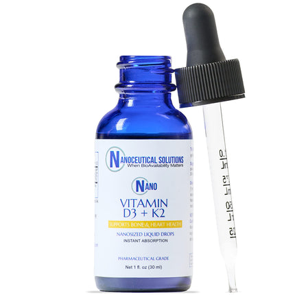 Nano Vitamin D3+K2 Nano-Particles – 5000 IU, Rapid Absorption, 1 oz (Non-GMO, Gluten Free)