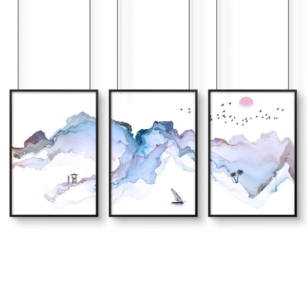 Coastline print | set of 3 wall art prints