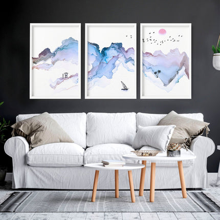 Coastline print | set of 3 wall art prints