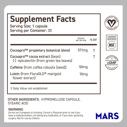 CocoaVia Memory & Focus Brain Supplement – 90 Day Cocoa Flavanol Blend with Lutein & Caffeine