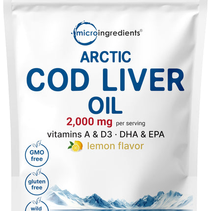 Cod Liver Oil 2,000mg – 360 Burpless Lemon Softgels | Omega-3 EPA/DHA, Vitamins A & D3