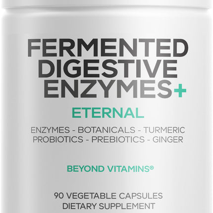 Codeage Fermented Digestive Enzymes - 3-Month Supply (90 Capsules) with Probiotics & Botanicals
