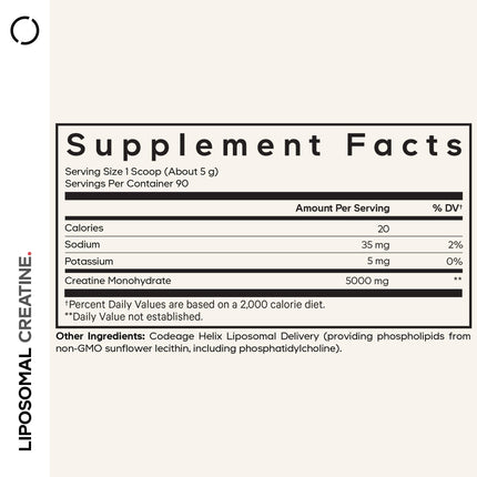 Codeage Liposomal Creatine Powder – 90 Servings, 5,000 mg Monohydrate