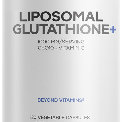 Codeage Liposomal Glutathione+ Supplement - 1000 mg Reduced L-Glutathione, Vitamin C, CoQ10 - Liposomal Delivery - Non-GMO - 120 Capsules
