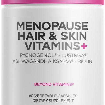 Codeage Menopause Hair & Skin Vitamins+ - Lustriva, Pycnogenol & KSM-66