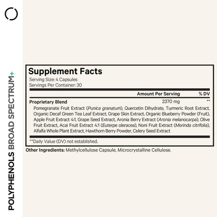 Codeage Polyphenols Broad Spectrum Supplement - 120 Capsules | Non-GMO, Vegan