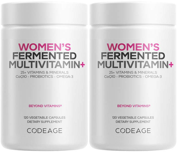 Codeage Women’s Daily Multivitamin – Fermented, Vegan, 25+ Vitamins, Probiotics (2 Pack)
