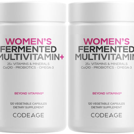 Codeage Women’s Daily Multivitamin – Fermented, Vegan, 25+ Vitamins, Probiotics (2 Pack)