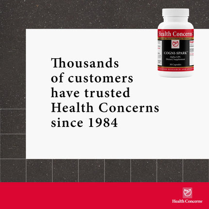 Cogni-Spark Brain Support – Alpha-GPC Choline for Memory & Focus | Health Concerns – 30 Capsules
