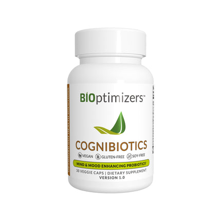 BIOptimizers Cognibiotics Probiotic Brain Supplement – Mood, Focus & Clarity – 30 Capsules