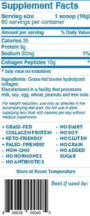 Dr. Kellyann Unflavored Collagen Peptides Powder – 60 Servings, Grass-Fed, Keto & Paleo-Friendly | Non-GMO, Gluten-Free
