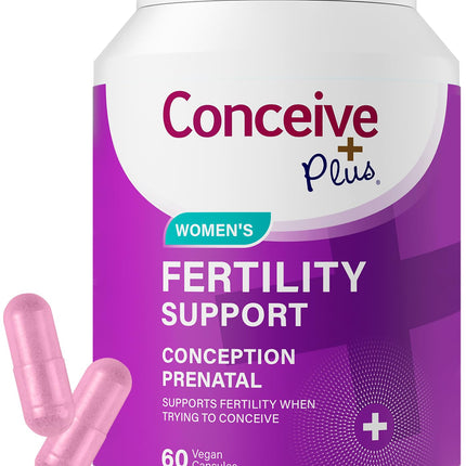 CONCEIVE PLUS Women's Fertility Support - Prenatal Multivitamin for Conception | Non-GMO, Vegan | 30 Days