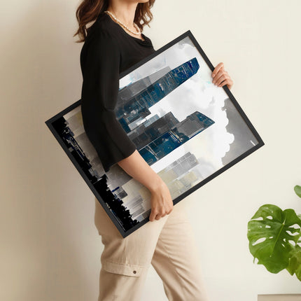 Contemporary Art Wall Decor | Set of 3 Urban Skyscrapers Wall art Prints
