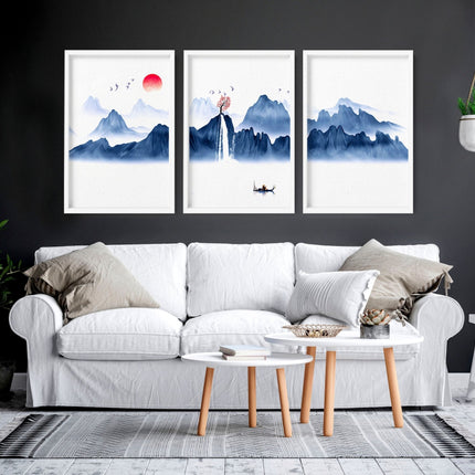 Japanese wall art | set of 3 framed wall art