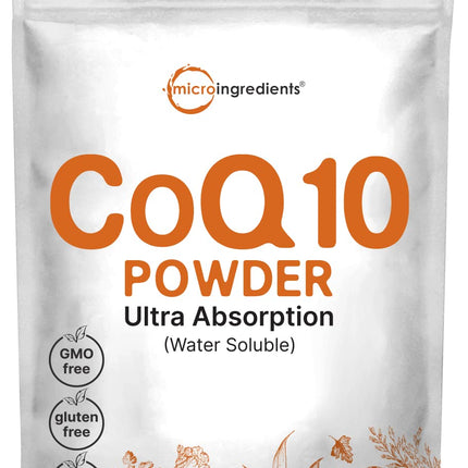 Micro Ingredients CoQ10 Water Soluble Powder - 200mg/Serving, 50g