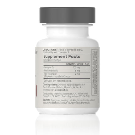 CoQHeart with Q-Trol - CoQ10 & Resveratrol for Heart Health & Energy