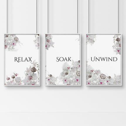 Wall prints for bathroom | Set of 3 wall art