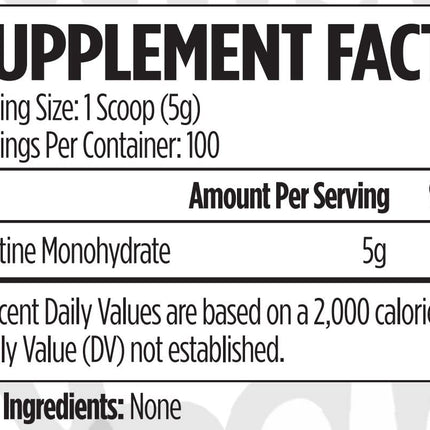 VMI Sports Creatine Monohydrate Powder – 5 g per Serving, 100 Servings, Unflavored