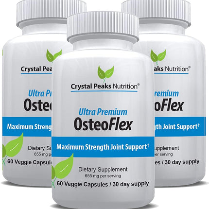Crystal Peaks Nutrition Organic Curcuminoids OsteoFlex – Turmeric + Bioperine for Joint Support | 60 Capsules