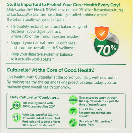 Culturelle Probiotic Vegetarian Capsules – Digestive Health (30 Count)