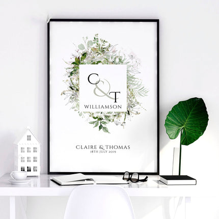 Personalised valentines gift wall art print