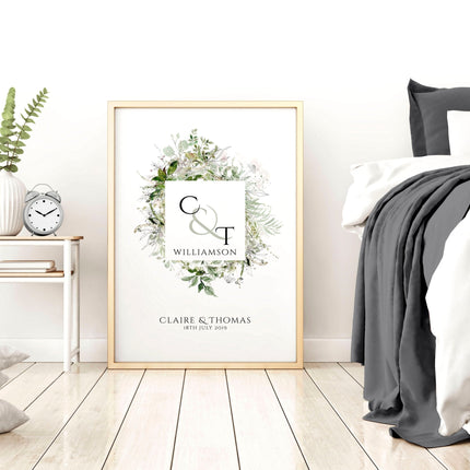Personalised valentines gift wall art print
