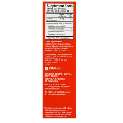 CVS Health Digestive Probiotic Vegetable Capsules | 2 Billion Live Cultures