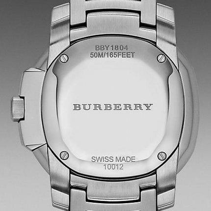 Burberry The Britain Diamonds Mother of Pearl Dial Silver Steel Strap Watch for Women - BBY1804
