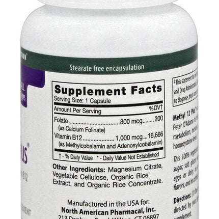 D'Adamo Personalized Nutrition Methyl 12 Plus, 60 Count | Vitamin B12 Supplement