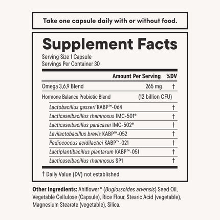 Daily Nouri Hormone Balance Probiotic for Women | 7 Strains, 30-Day