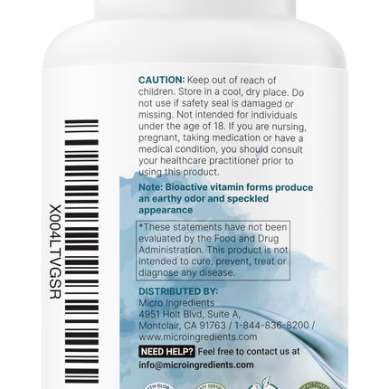 Micro Ingredients Pure Methylated B Complex – 240 Capsules | 11-in-1 B Vitamins with Methylfolate & Methylcobalamin | Non-GMO