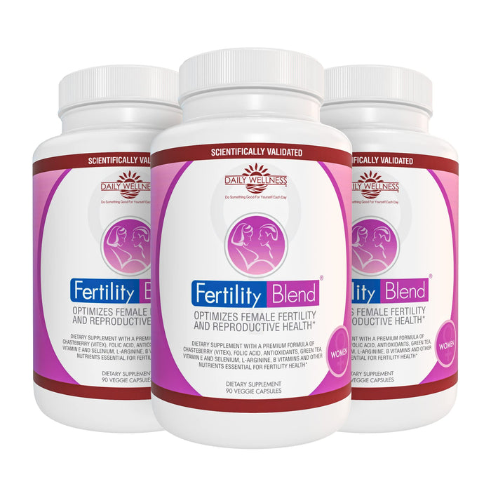 Fertility Blend Daily Wellness for Women — 3 Pack Fertility Supplements for Conception & Cycle Support