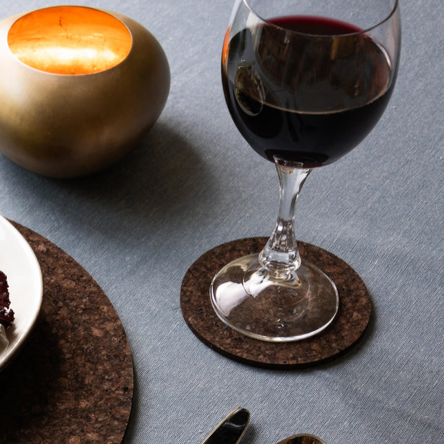 Cork Coasters | Dark | Round