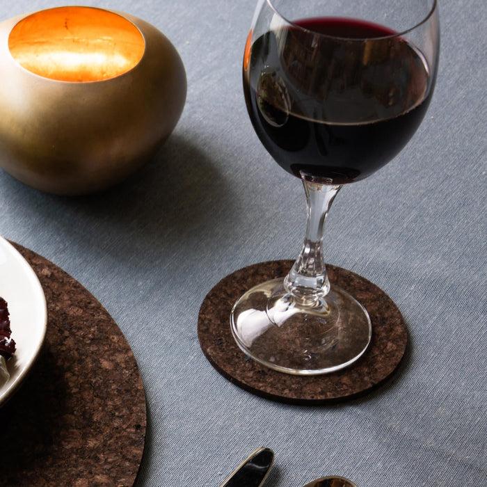 Cork Coasters | Dark | Round