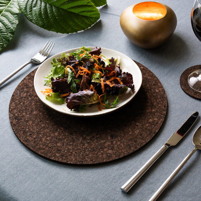 Set of 6 Cork Placemats | Dark | Round