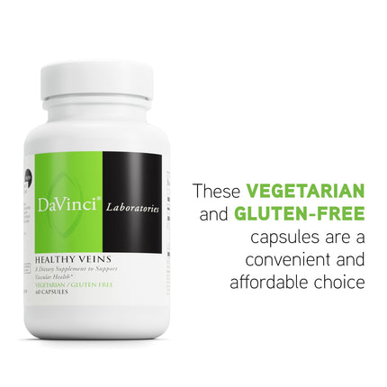 DAVINCI Labs Healthy Veins – Vascular Health Support | Vitamin C, Diosmin | Gluten Free | 60 Veg Capsules