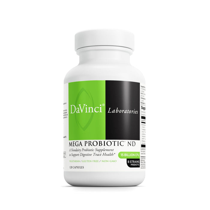 DAVINCI Labs Mega Probiotic ND – Non-Dairy Digestive & Brain Support (120 Veg Caps)