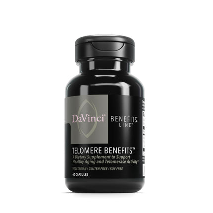 DAVINCI Labs Telomere Benefits - Telomere Support & Healthy Aging | Astragalus Root | Gluten-Free | 60 Veg Capsules